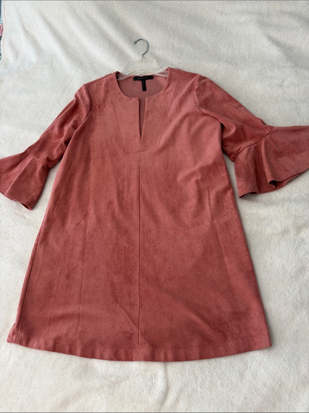 BCBGMaxAzria Rose Dust Bell-Sleeve Mini Dress